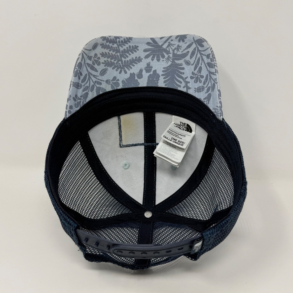 The North Face Youth Trucker Hat Grey Navy Blue Fern Print Snapback NF0A3FIJ - Picture 6 of 8